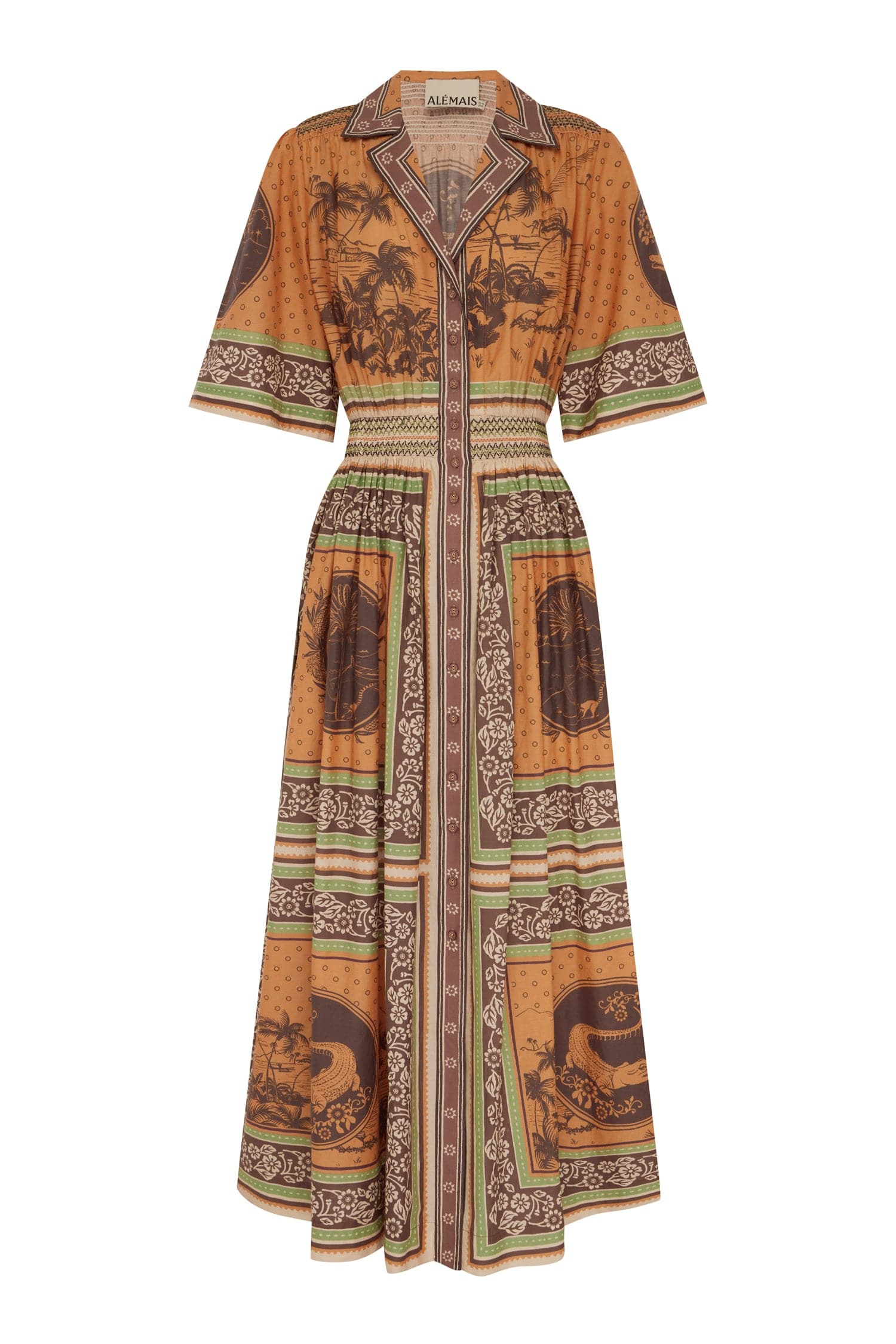 ALBERTA SMOCKED SHIRTDRESS - Dresses - Sassanova