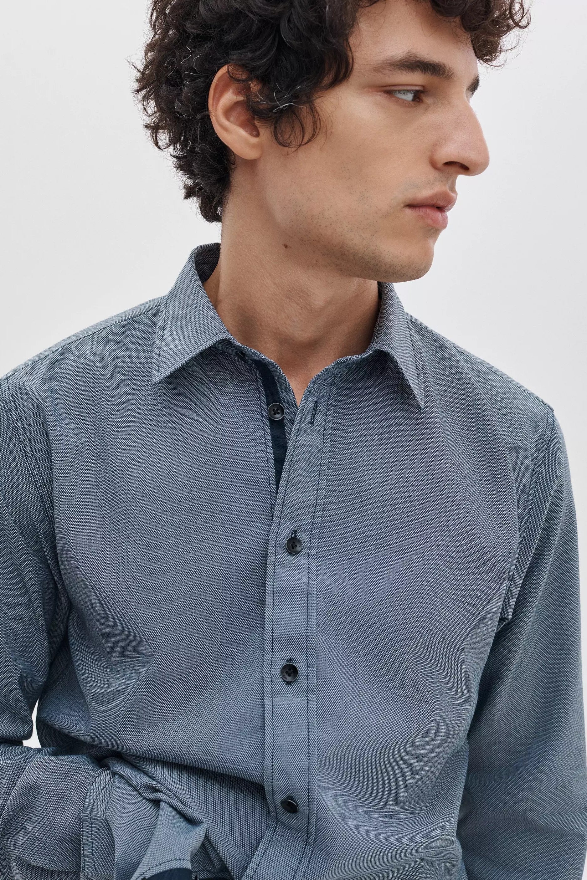 TOMLIN STRETCH DOBBY SPORT SHIRT - Long Sleeved Shirts - Novaman