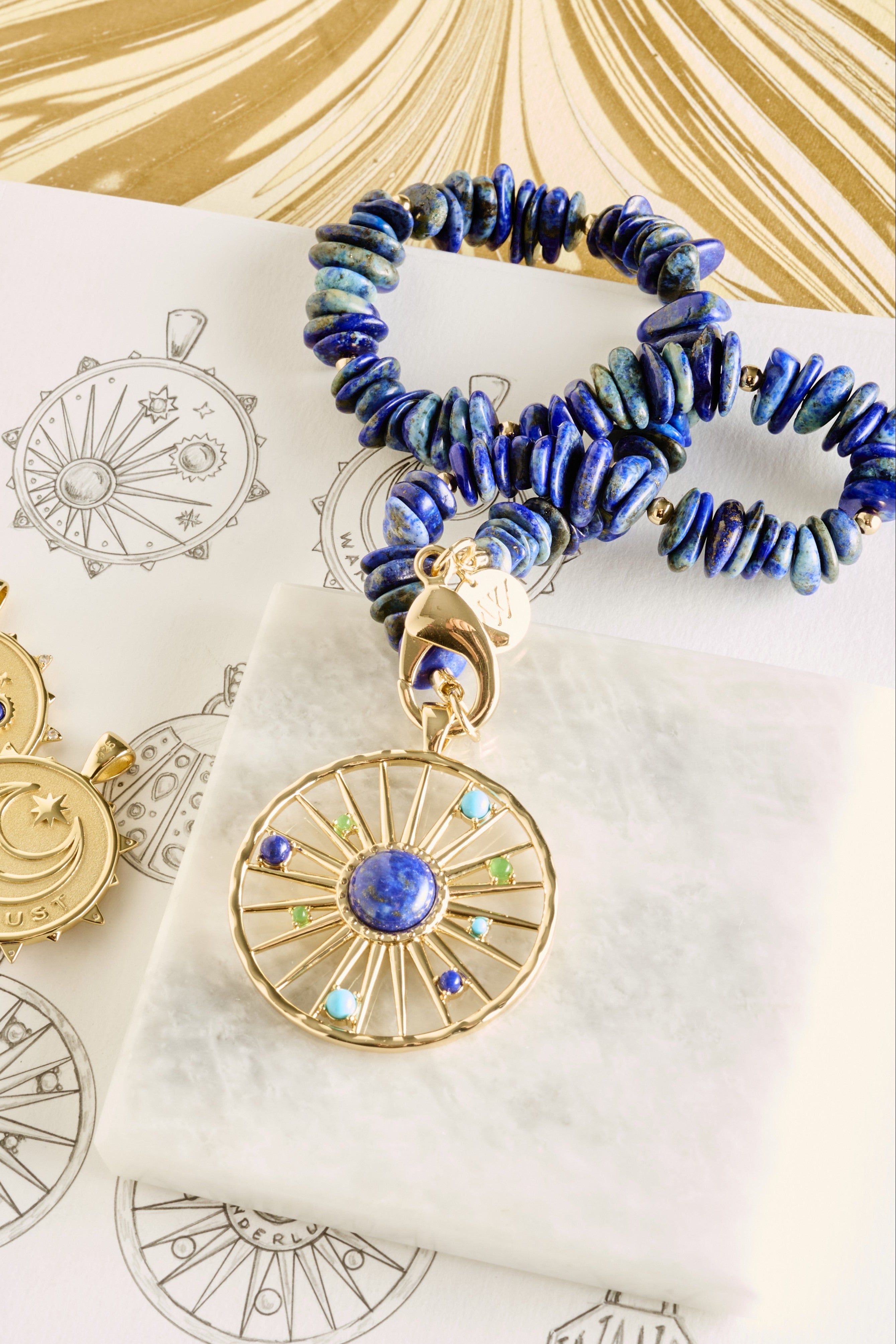 LAPIS NATURAL BEADED NECKLACE - Necklaces - Sassanova