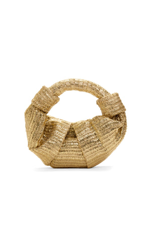 METALLIC RAFFIA LOPSY BAG