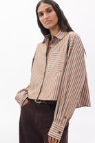 MARIN CROPPED STRIPED SHIRT - Sassanova