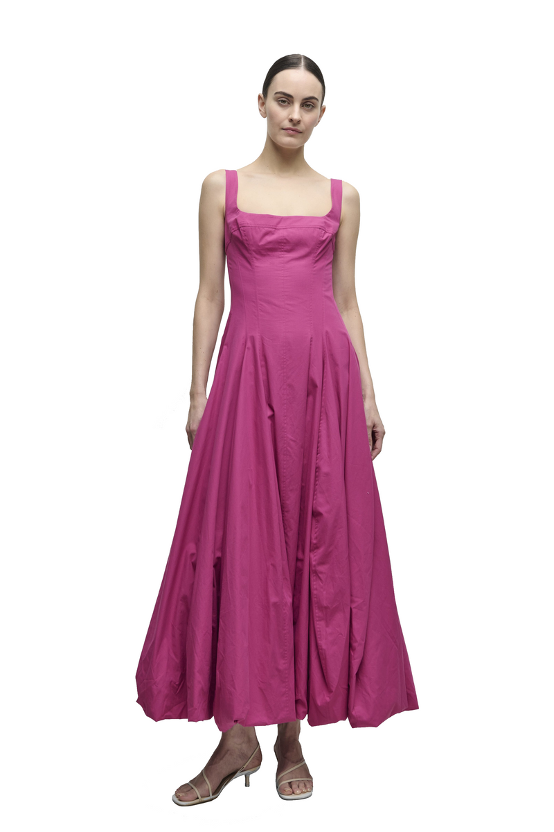 HALLY COTTON BUBBLE MIDI DRESS
