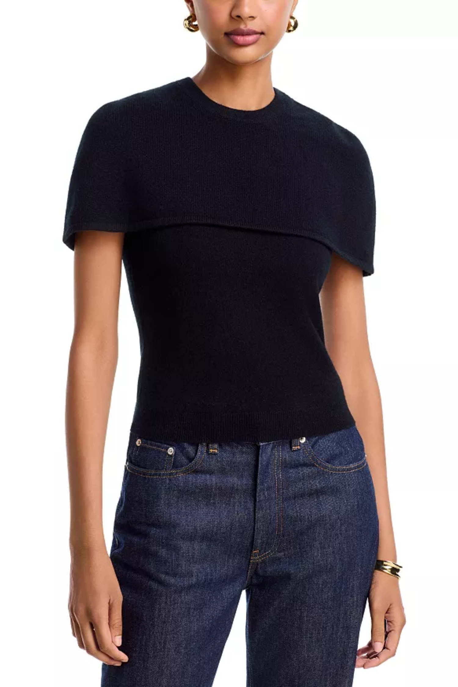 YUKI SHORT SLEEVE CAPE TOP Sassanova