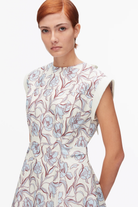 SHORT SLEEVE FLORAL MINI DRESS WITH NECK TIES - Dresses - Sassanova
