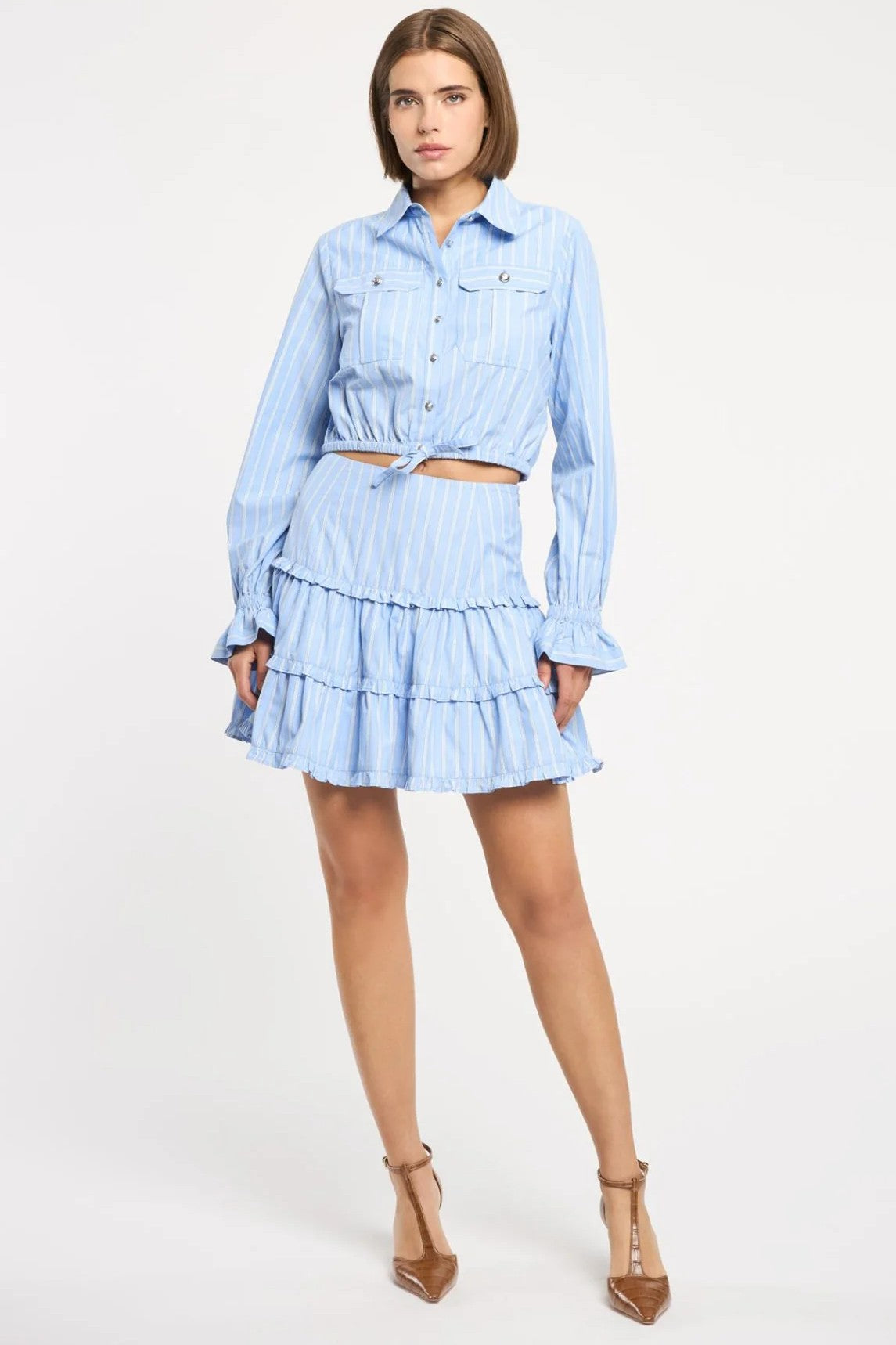 LILI STRIPE THEA SKIRT - Skirts - Sassanova