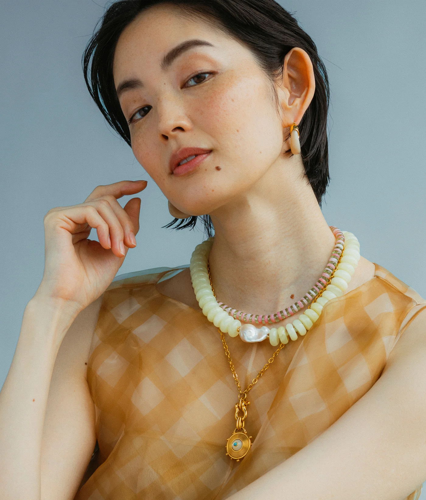 HELM PENDANT NECKLACE- PEARL - sassanova