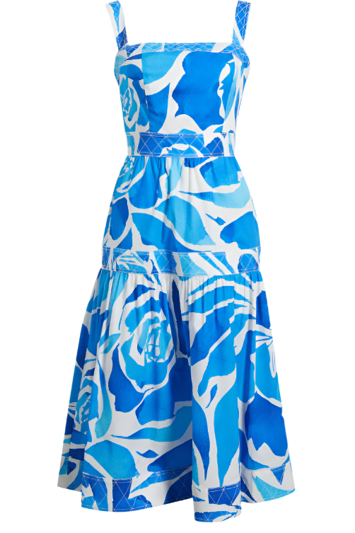 ANNETTE DREAM ROSE POPLIN MIDI DRESS-Sassanova