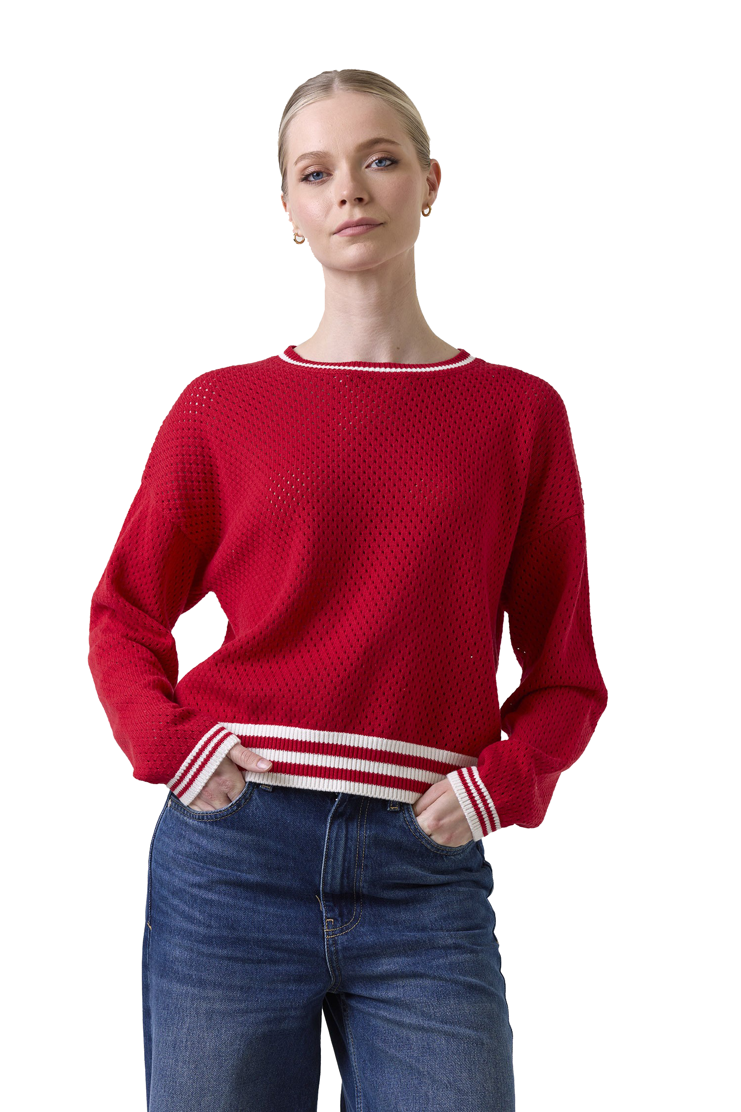 VANESSA STRIPE DETAIL CREW - Sweaters - Sassanova