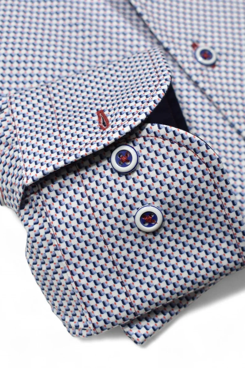 NEAT BOX PATTERN DRESS SHIRT - Long Sleeved Shirts - Novaman