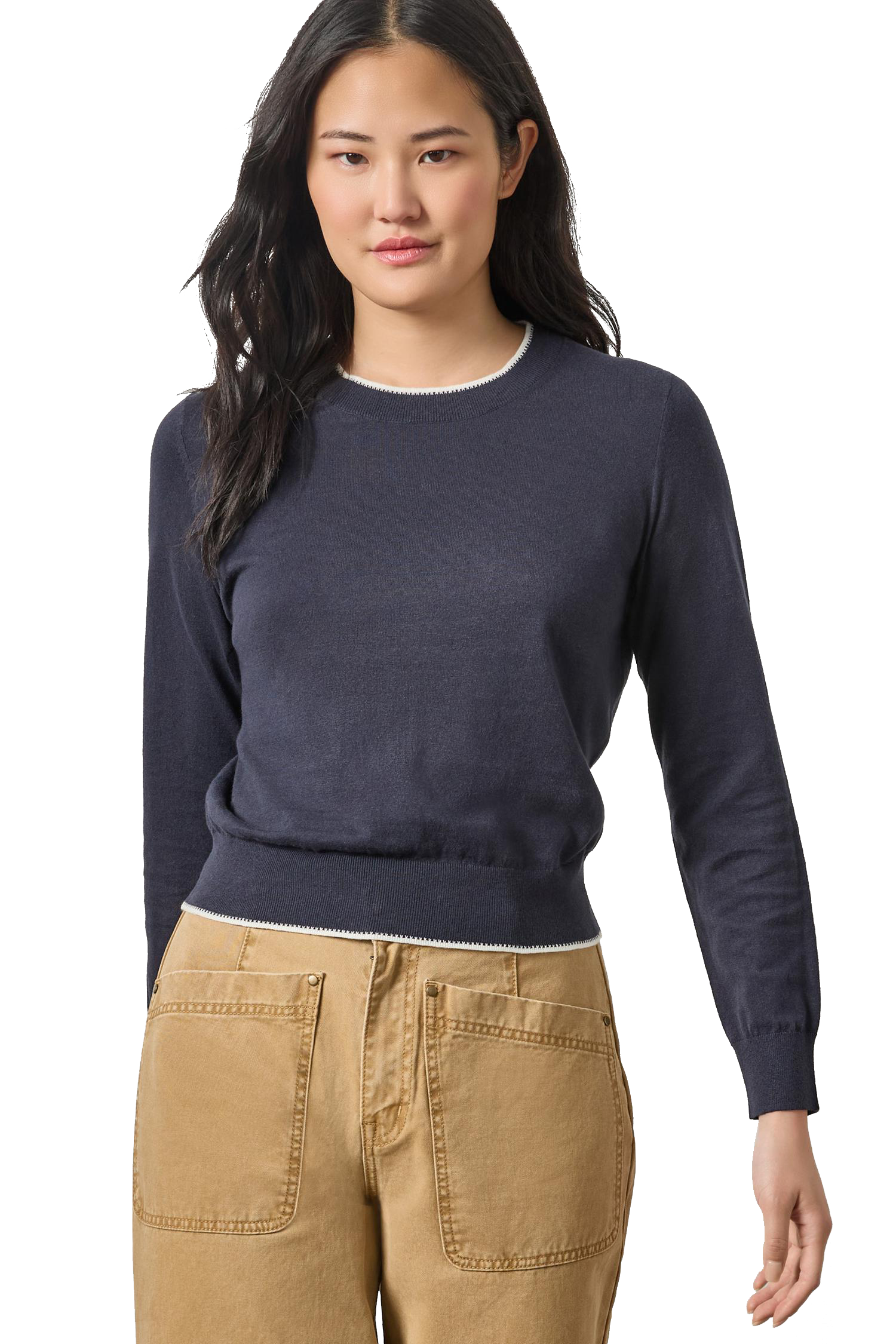 PICOT EDGE CREWNECK SWEATER - Sweaters - Sassanova