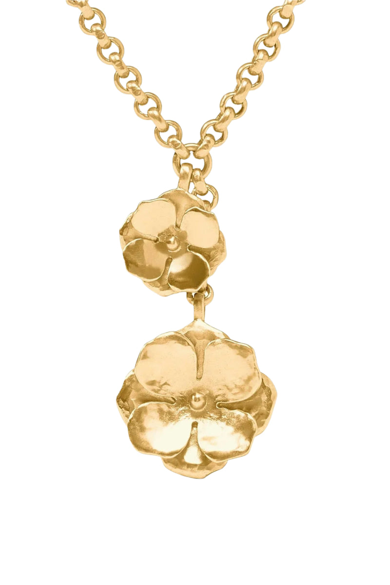 BLOOM LARIAT NECKLACE- GOLD