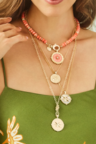 GUMDROP BEADED NECKLACE- CORAL - Necklaces - Sassanova