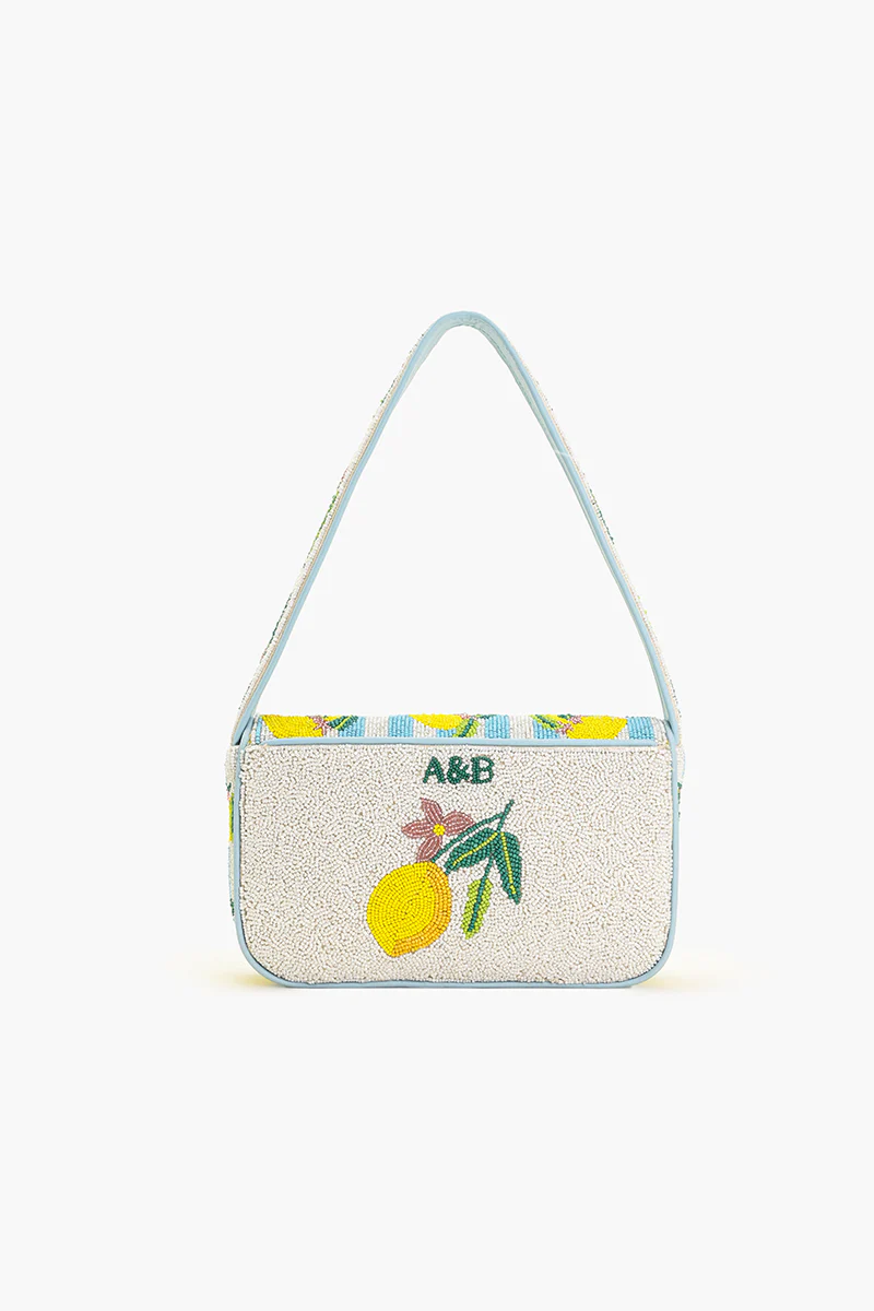 LIMONCELLO STRIPE SHOULDER BAG- BLUE/WHITE/YELLOW - Shoulder Bags - Sassanova