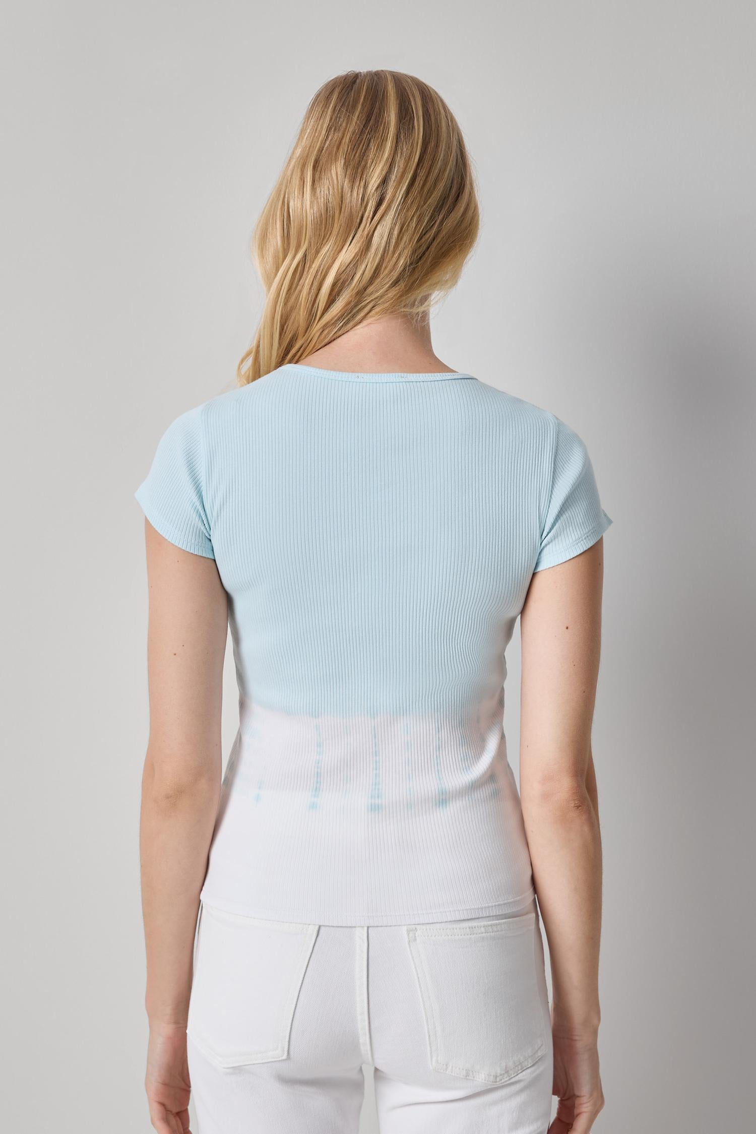 BAMBOO DYE SHORT SLEEVE V-NECK TEE - T-shirts - Sassanova