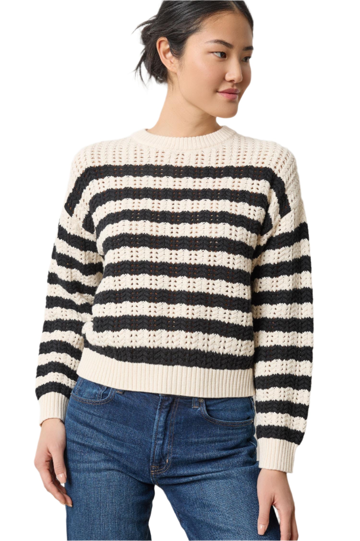 STRIPE STITCH SWEATER - Sweaters -Sassanova