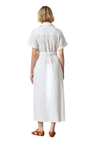 EYELET TRIM MAXI SHIRT DRESS (PA2918)-Sassanova