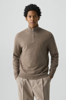 HILLES 1/4 ZIP CASHMERE SWEATER-novaman