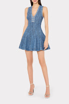 SHELBY PINSTRIPE KNIT FLARE DRESS - Dresses - Sassanova