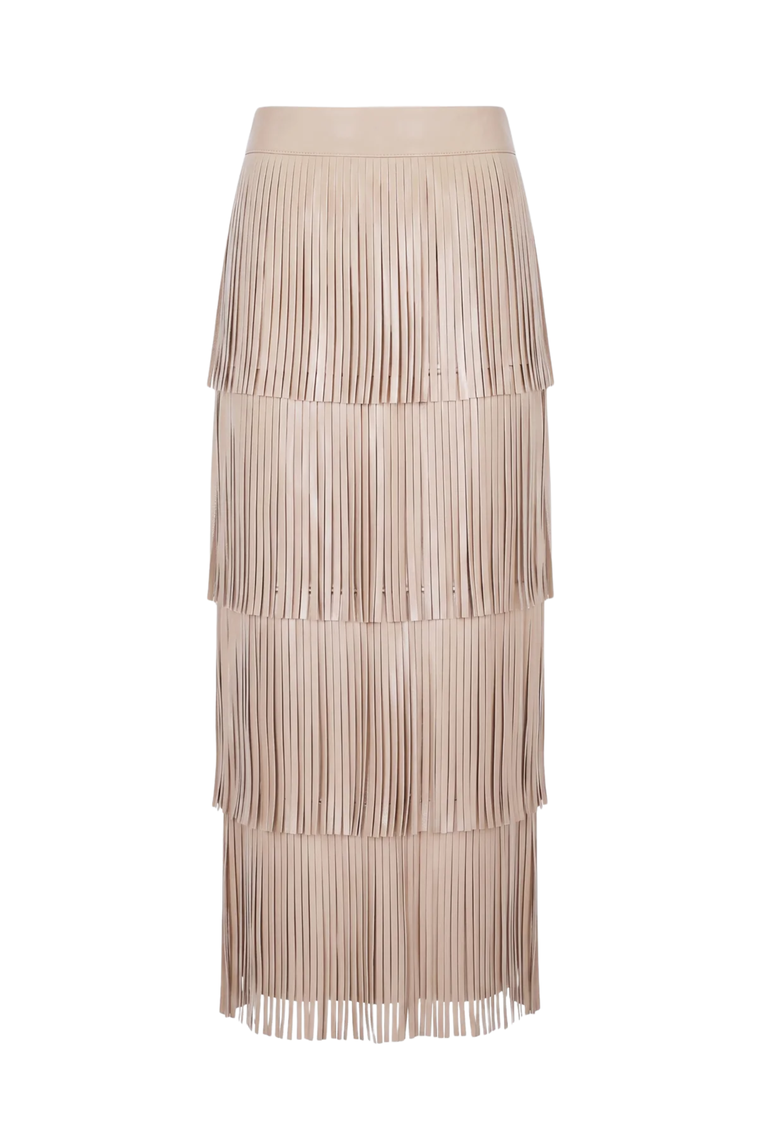 ZA ZA VEGAN LEATHER FRINGE SKIRT Sassanova