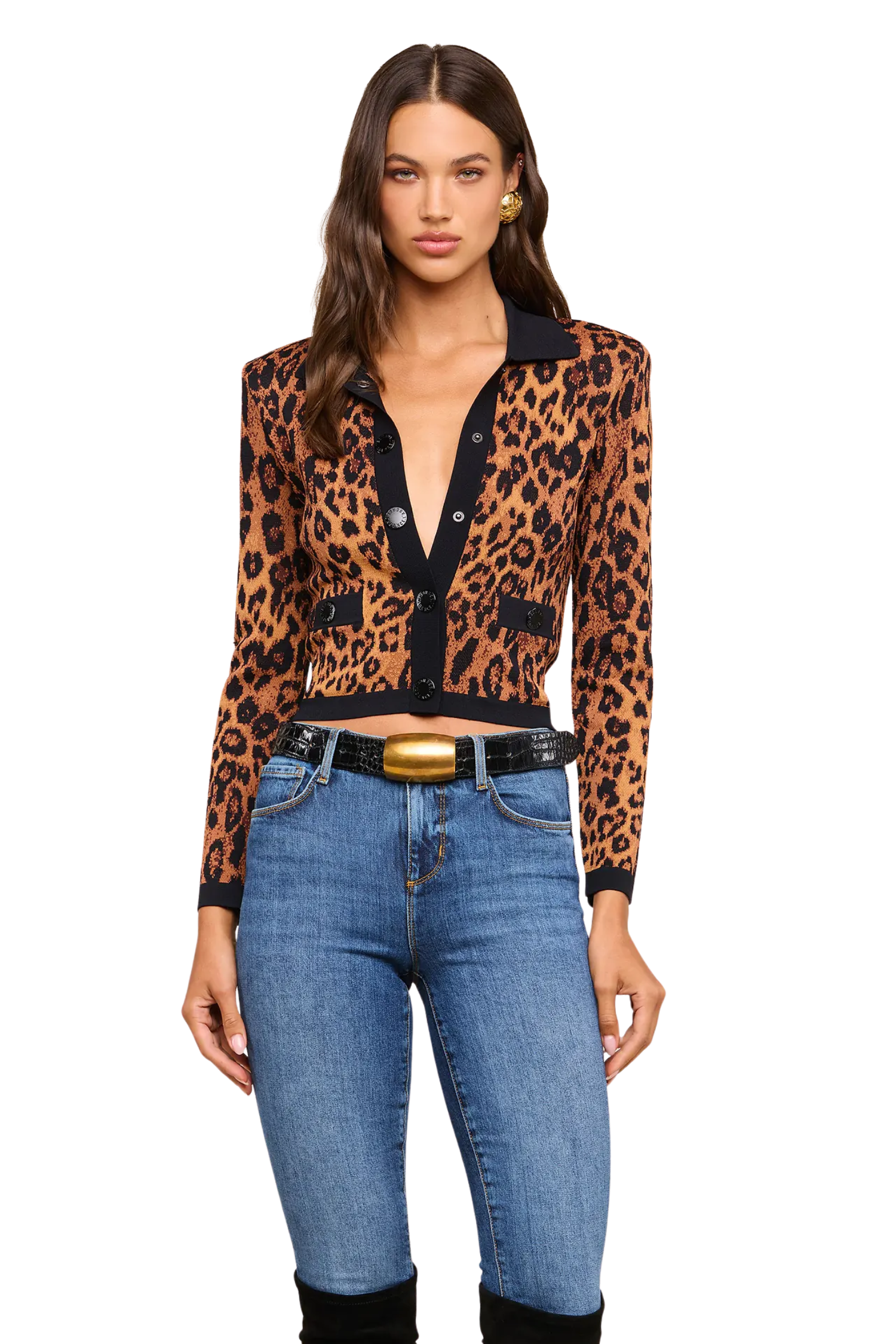 OSIRIS JACQUARD COLLARED CARDI Sassanova