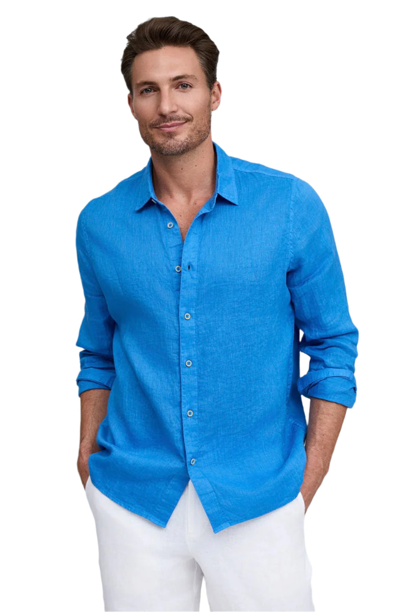 FAVORITE LONG SLEEVE LINEN SHIRT BLUE / XXL