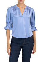 SPLIT NECK FIONA TOP - Blouses - Sassanova