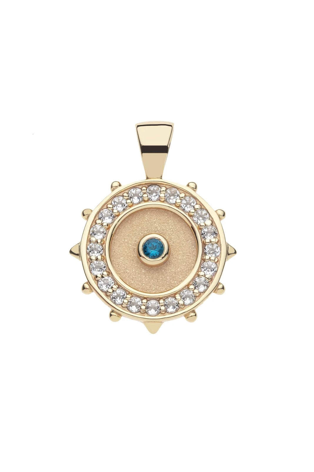 PROTECT EMBELLISHED BL/WHT TOPAZ WATCHFUL EYE NECKLACE- SATELLITE CHAIN
sassanova