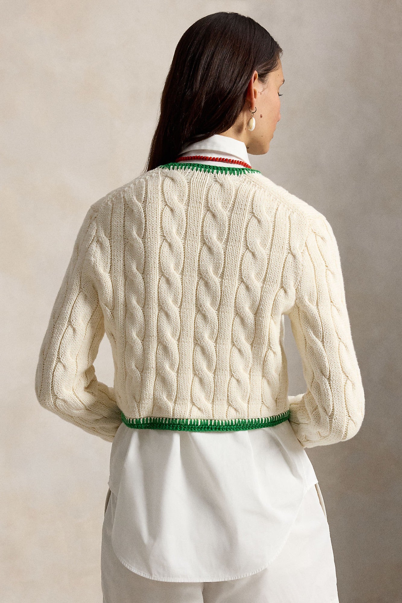 COTTON CREW NECK CARDIGAN - Sweaters - Sassanova