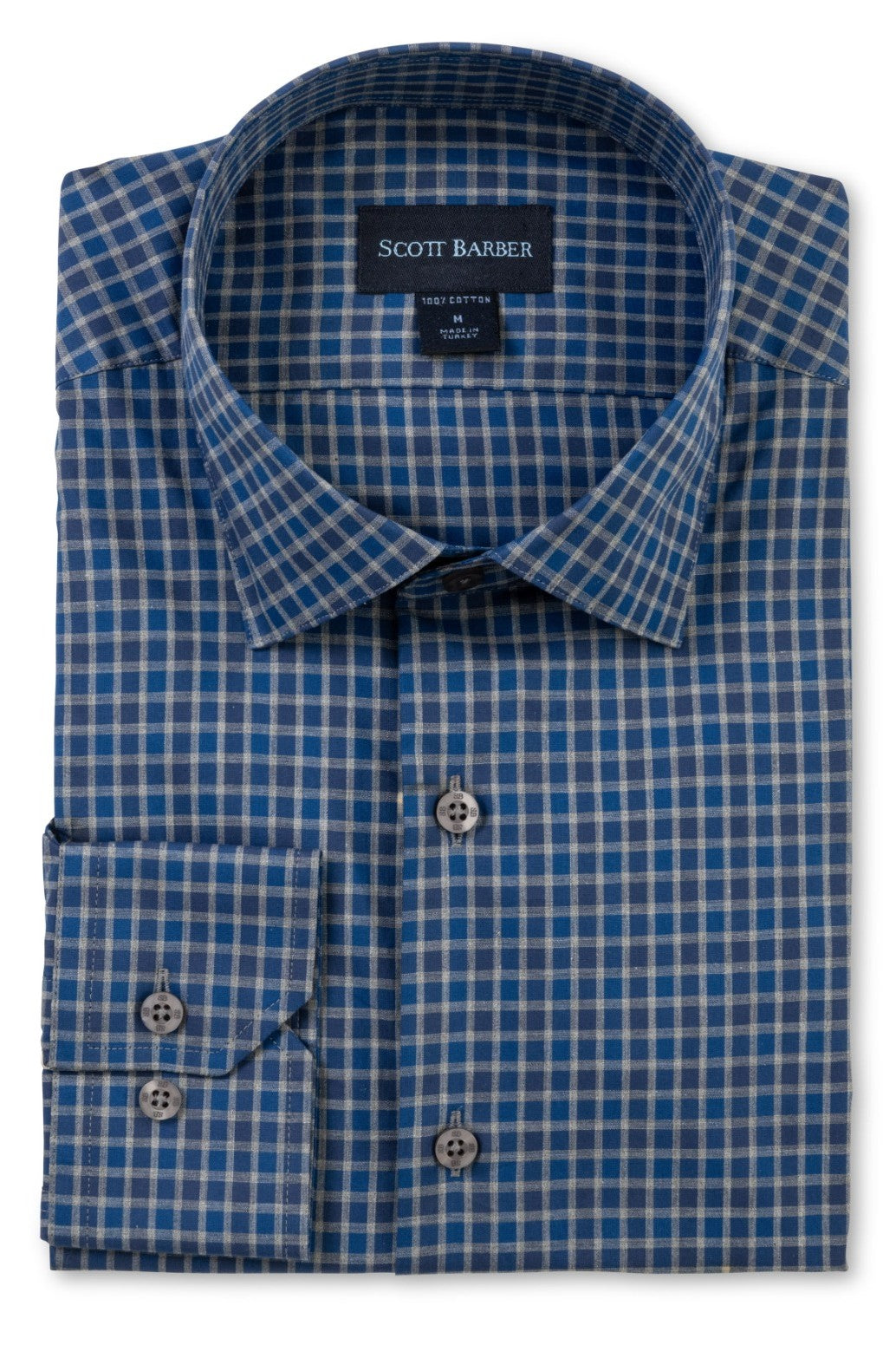 COTTON MELANGE CHECK SPORT SHIRT-novaman