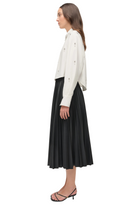 RENATA EMBELLISHED CROPPED BUTTON DOWN SHIRT - Sassanova