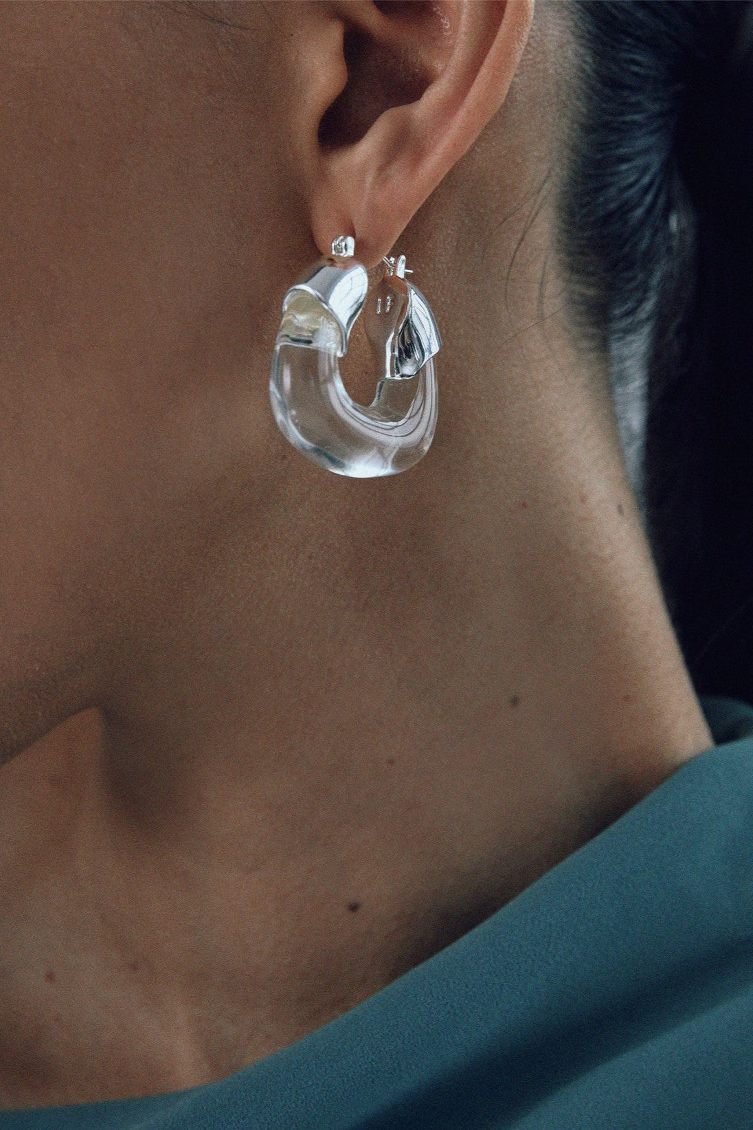 ORGANIC HOOPS SILVER - Earrings - Sassanova