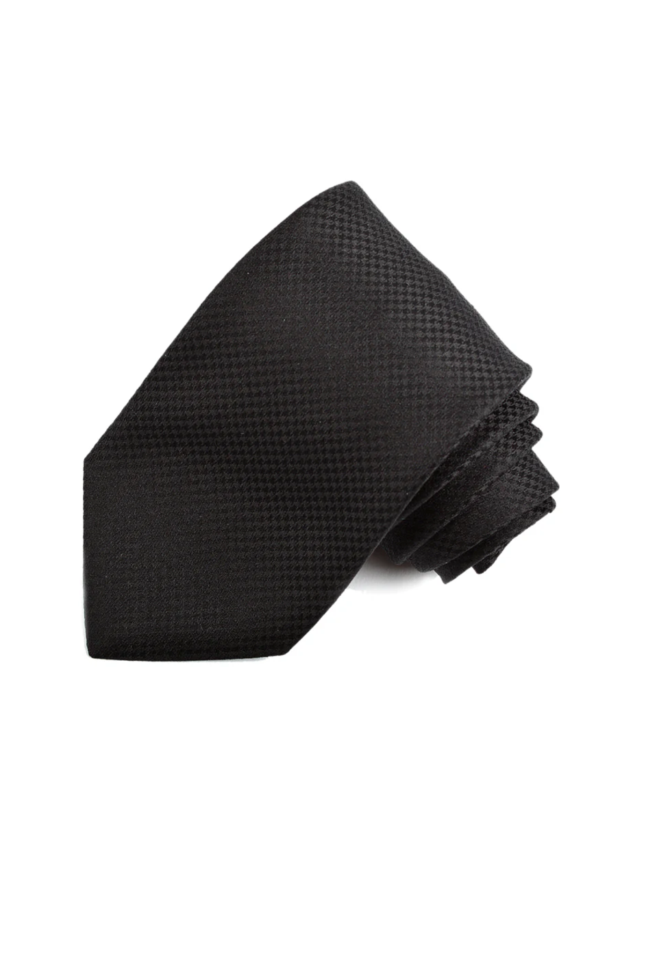 SMALL NEAT SILK TIE BLACK OS - novaman