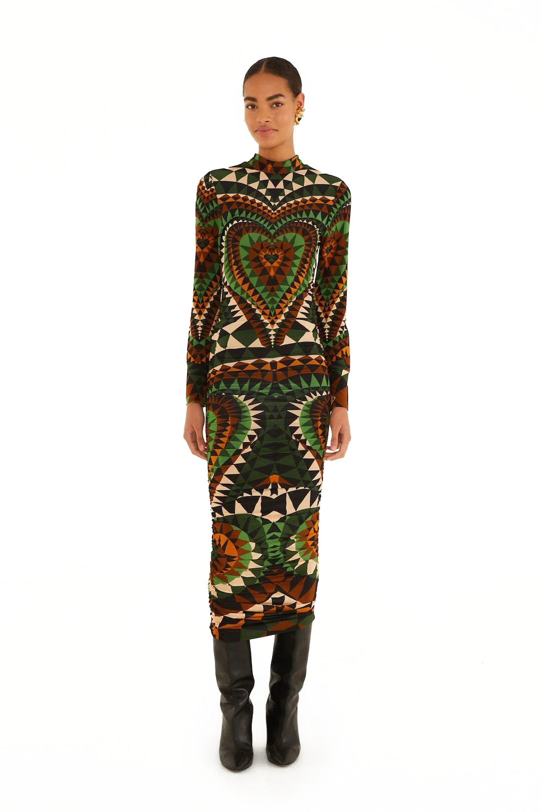 HEART DECO JERSEY MIDI DRESS - Dresses - Sassanova