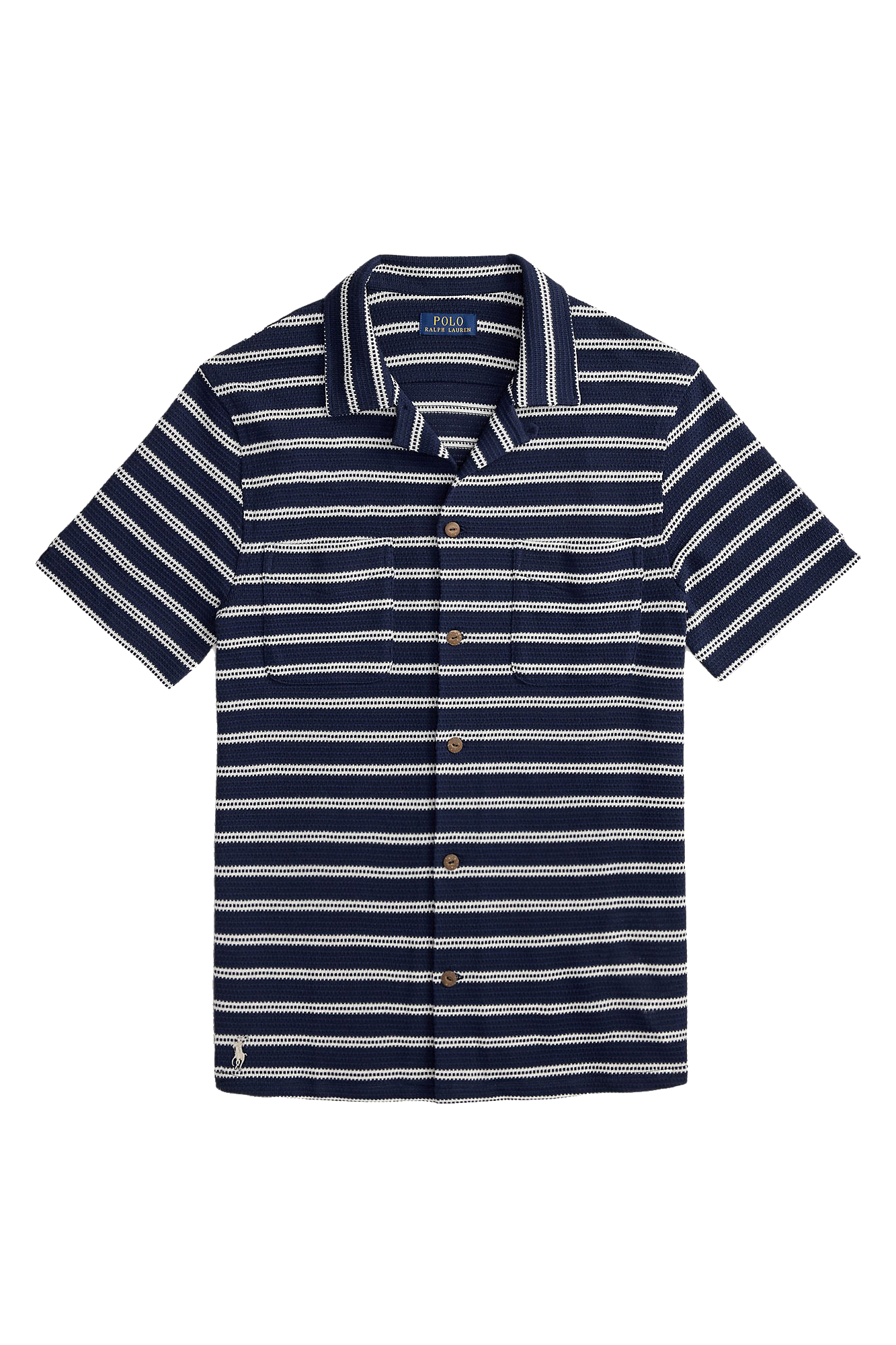 SHORT SLEEVE BAR STRIPE CAMP SHIRT - Short Sleeve Shirts - Novaman
