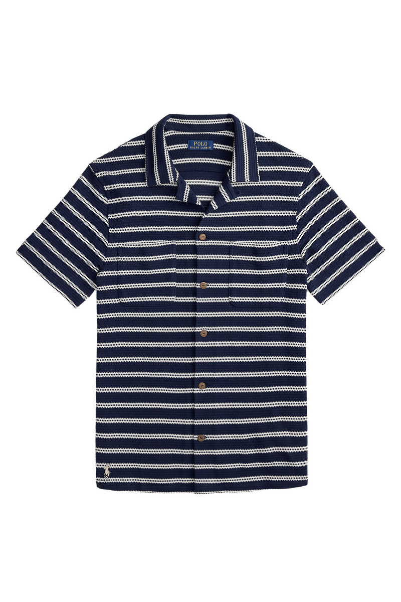 SHORT SLEEVE BAR STRIPE CAMP SHIRT