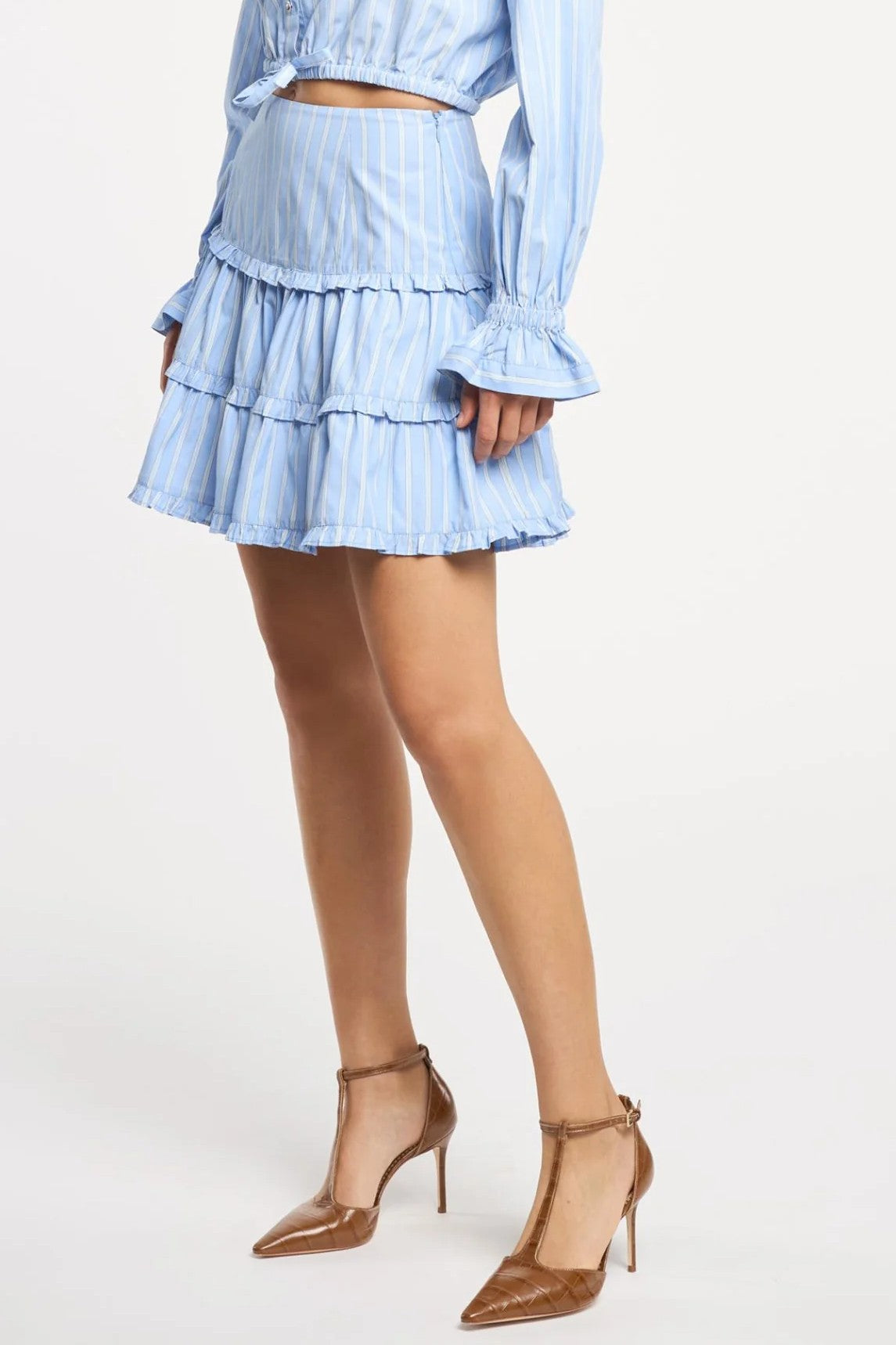 LILI STRIPE THEA SKIRT - Skirts - Sassanova