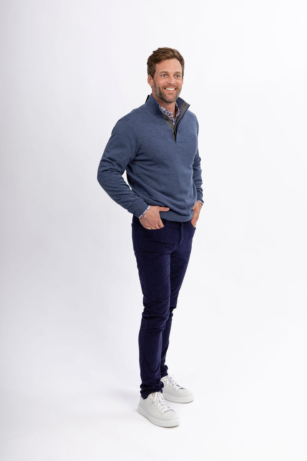 DESMOND 1/4 BUTTON SWEATER - Sweaters - Novaman