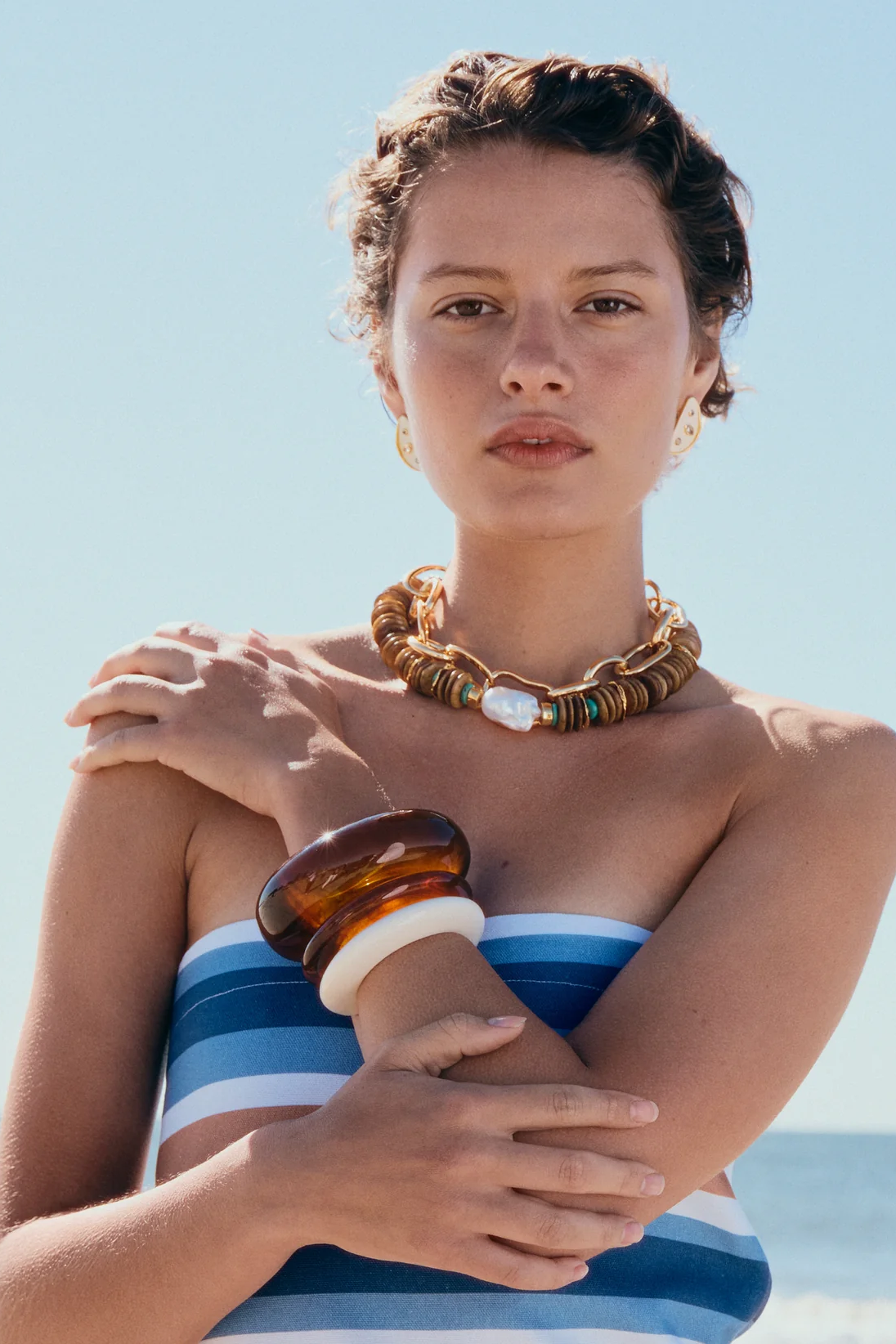 KAVOS COLLAR- BROWN - Necklaces - Sassanova