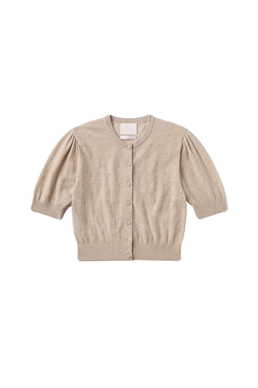 RAINA POINTELLE SHORT SLEEVE CARDIGAN - Sweaters - Sassanova