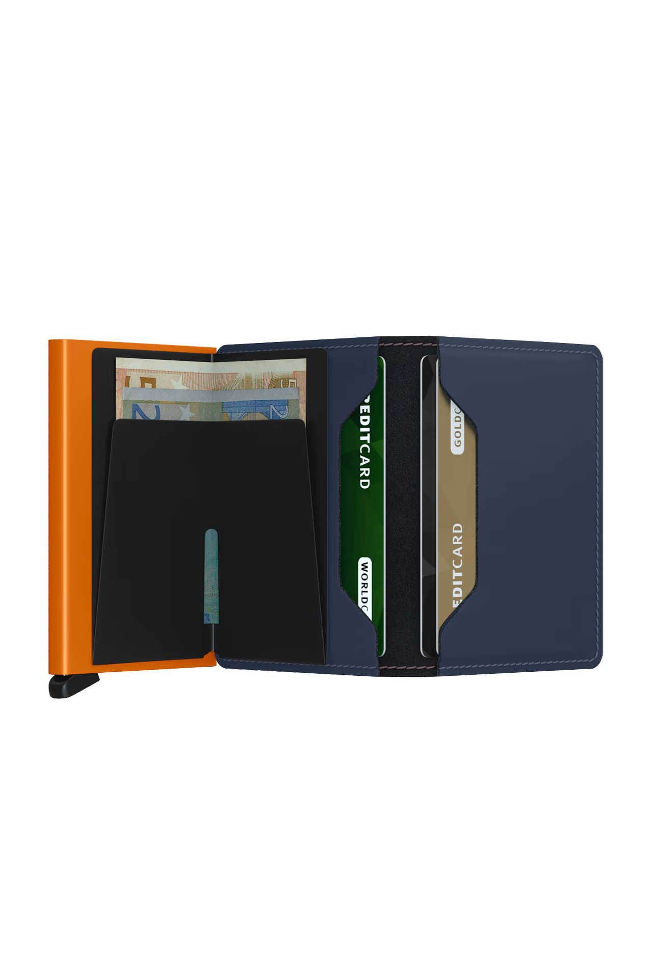 SLIMWALLET MATTE NIGHTBLUE & ORANGE - Wallet - Novaman