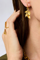 WILLOW HOOP & CHARM EARRING- GOLD - Earrings - Sassanova