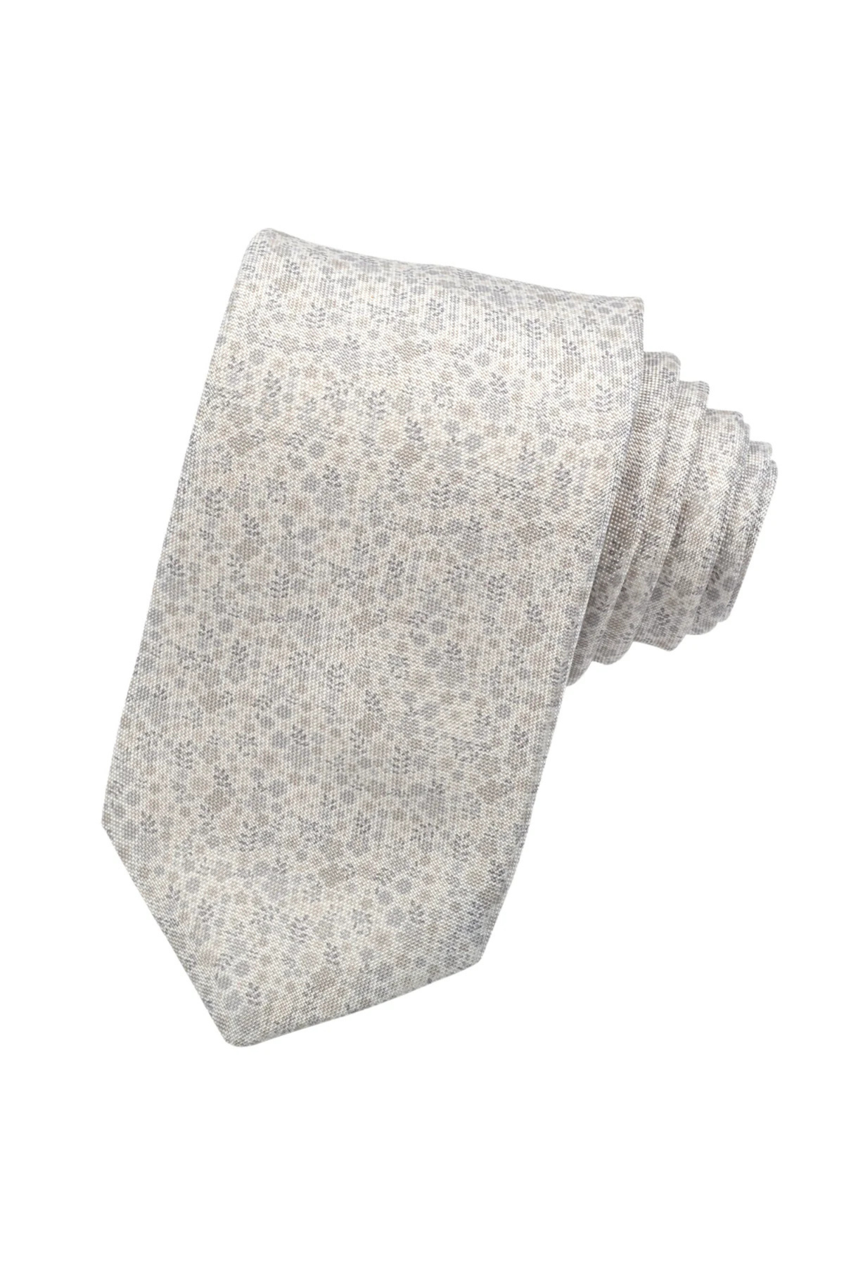 ITALIAN WOVEN MICROFLORA TIE GREY OS Sassanova / Novaman