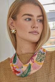 ADDIE STUD EARRINGS- WHT/GLD