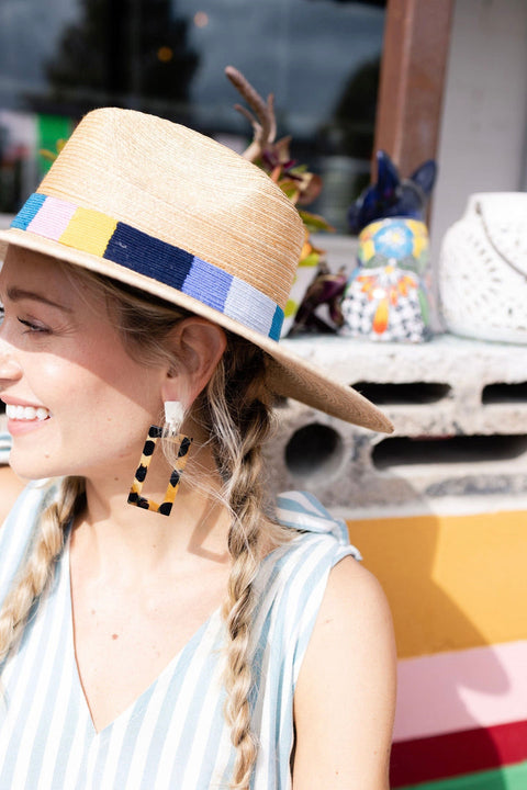 TORTOISE BLOCK STATEMENT EARRINGS