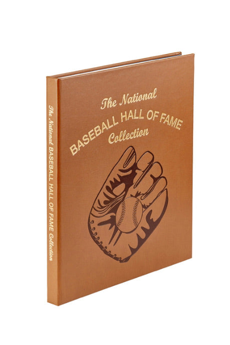 BASEBALL HALL OF FAME BOOK- TAN LEATHER