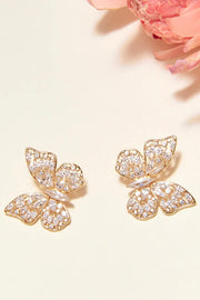 INGRID CRYSTAL BUTTERFLY STUDS- GLD/CRYS