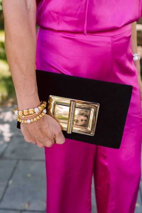 LILLIAN VELVET CLUTCH