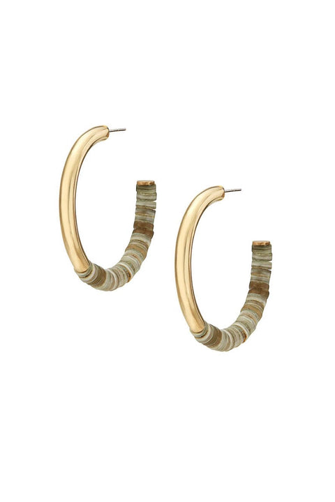 KARAMU HORN HOOPS- GLD/NATURAL