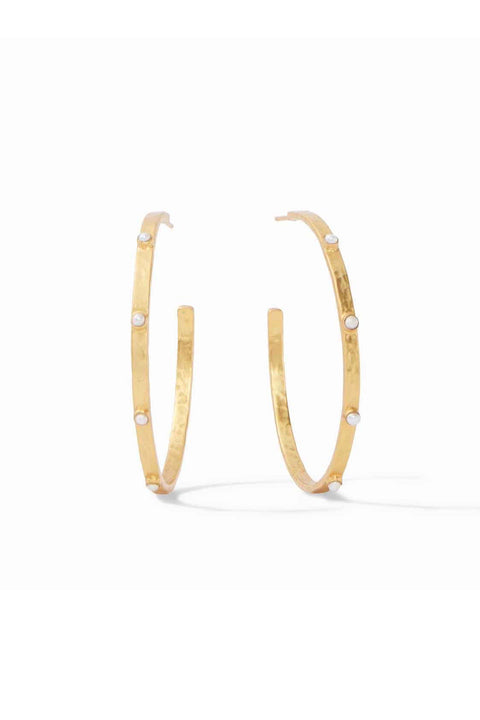 LARGE CRESCENT STONE HOOPS
