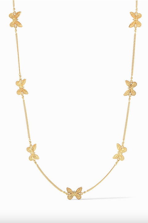 BUTTERFLY DELICATE STATION NECKLACE- GOLD